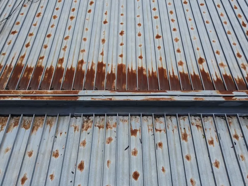 Rusted old metal roof sheets