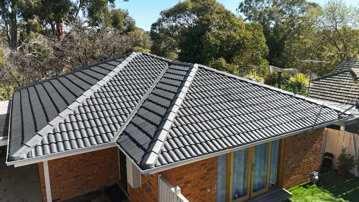 Restored charcoal tile roof